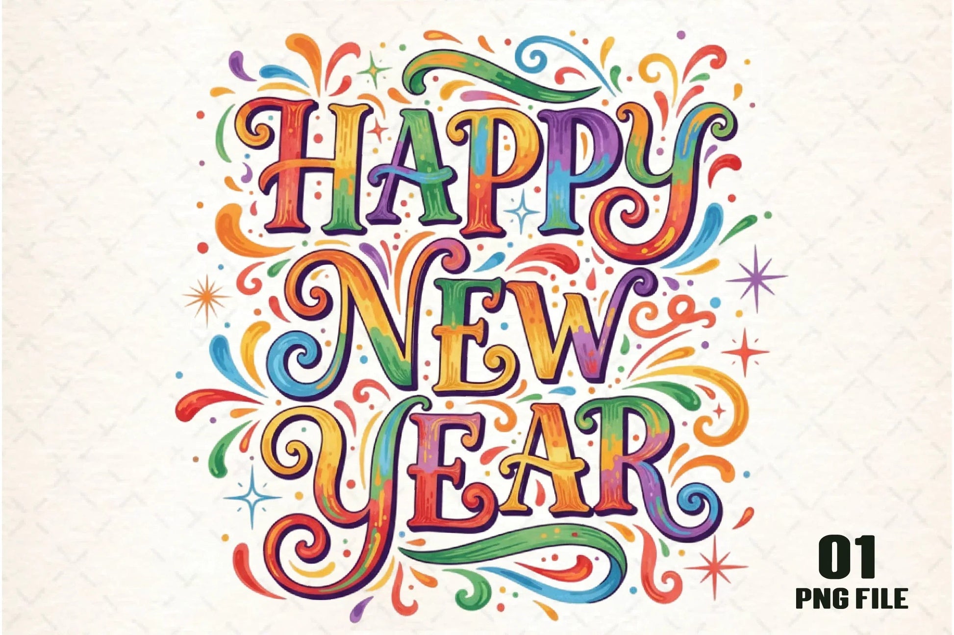Happy New Year Clipart Bundle - CraftNest - Digital Crafting and Art