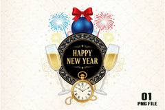 Happy New Year Clipart Bundle - CraftNest - Digital Crafting and Art