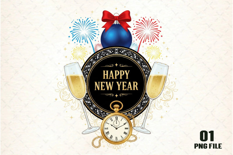 Happy New Year Clipart Bundle - CraftNest - Digital Crafting and Art