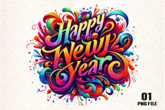 Happy New Year Clipart Bundle - CraftNest - Digital Crafting and Art
