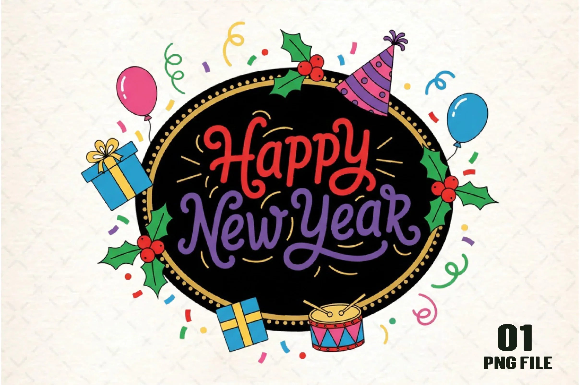 Happy New Year Clipart Bundle - CraftNest - Digital Crafting and Art