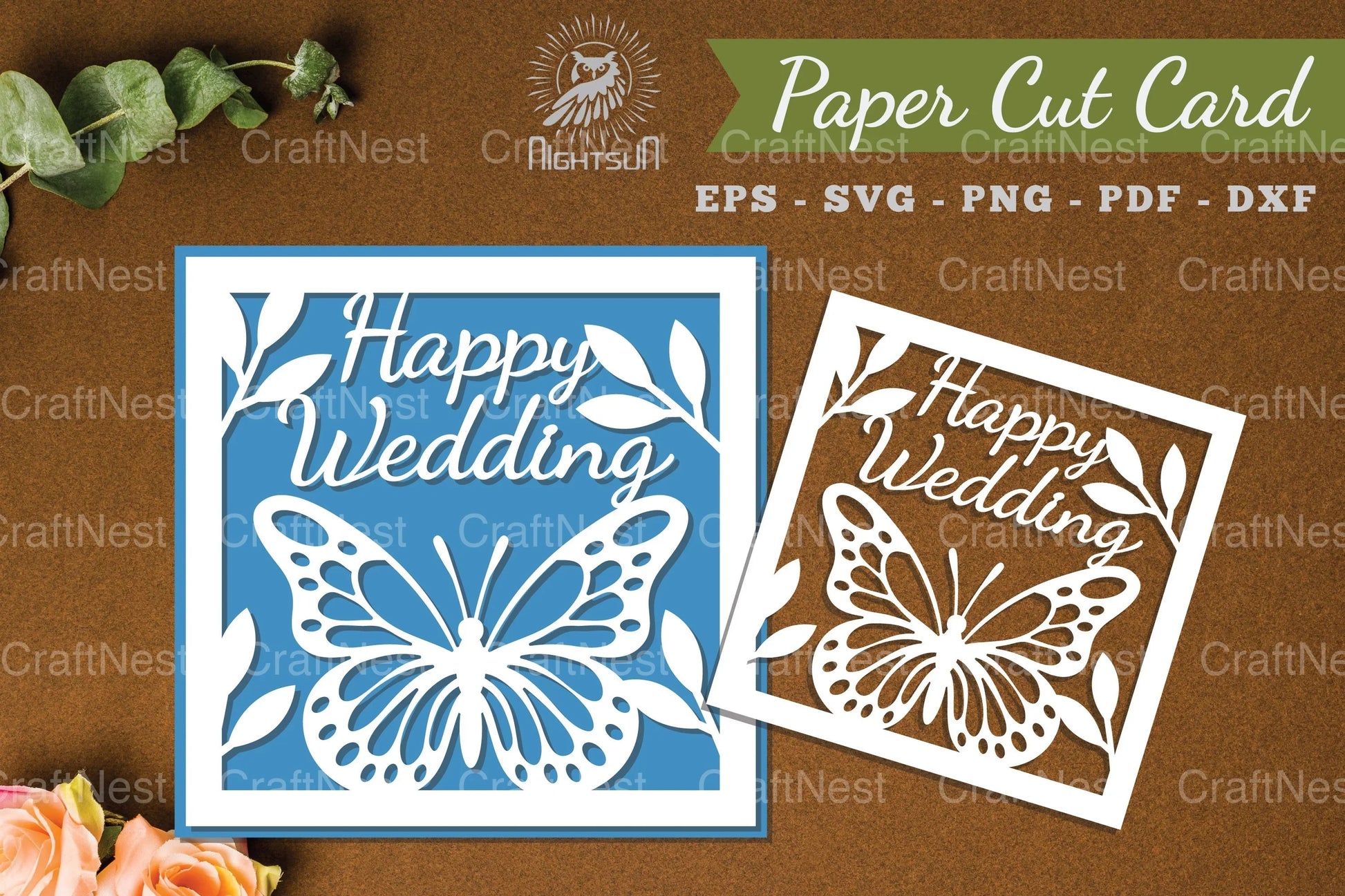 Happy Wedding Papercut Card Clipart Bundle - CraftNest - Digital Crafting and Art