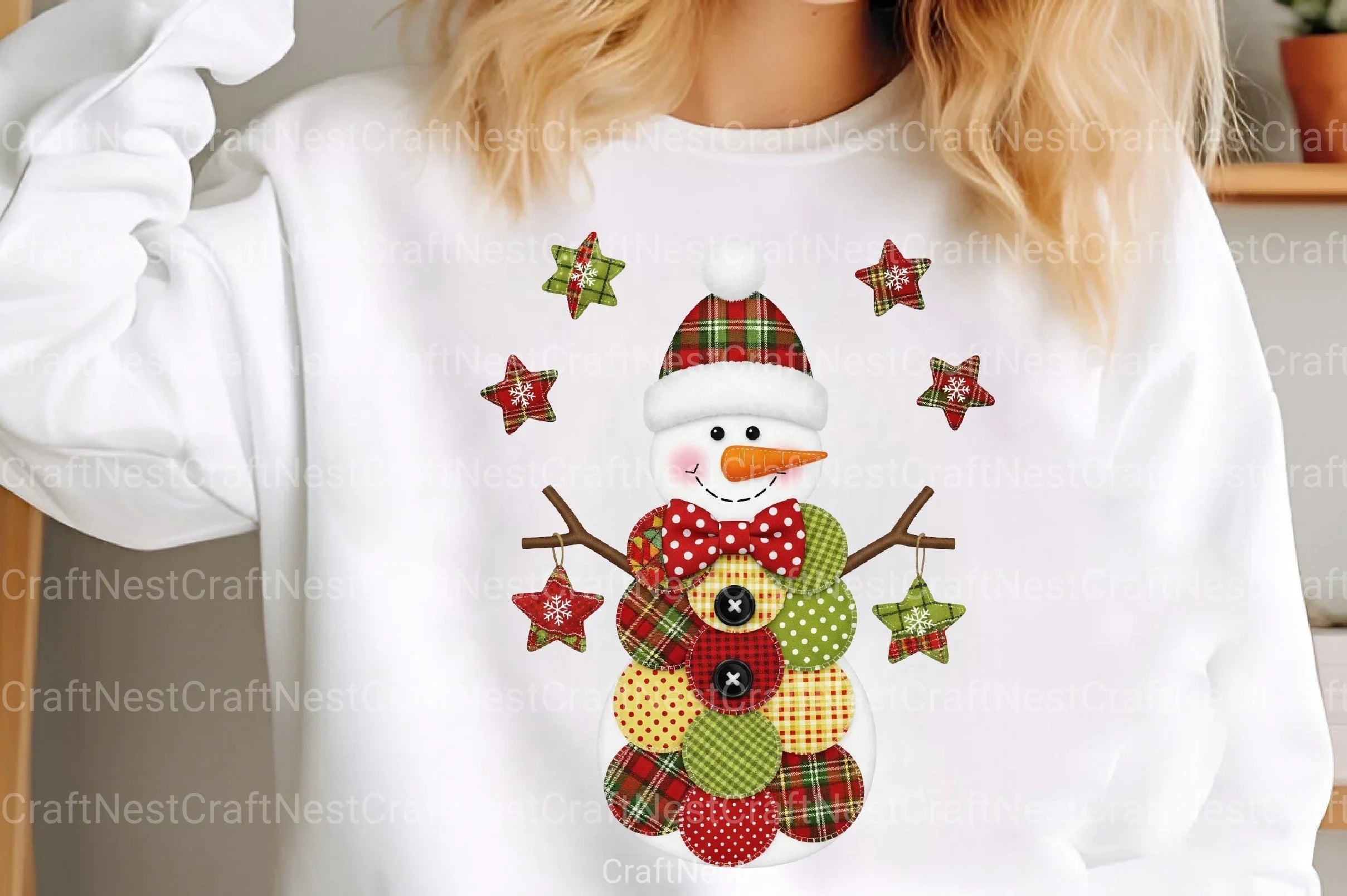 Patchwork Christmas Retro Snowman Clipart Bundle - CraftNest - Digital Crafting and Art