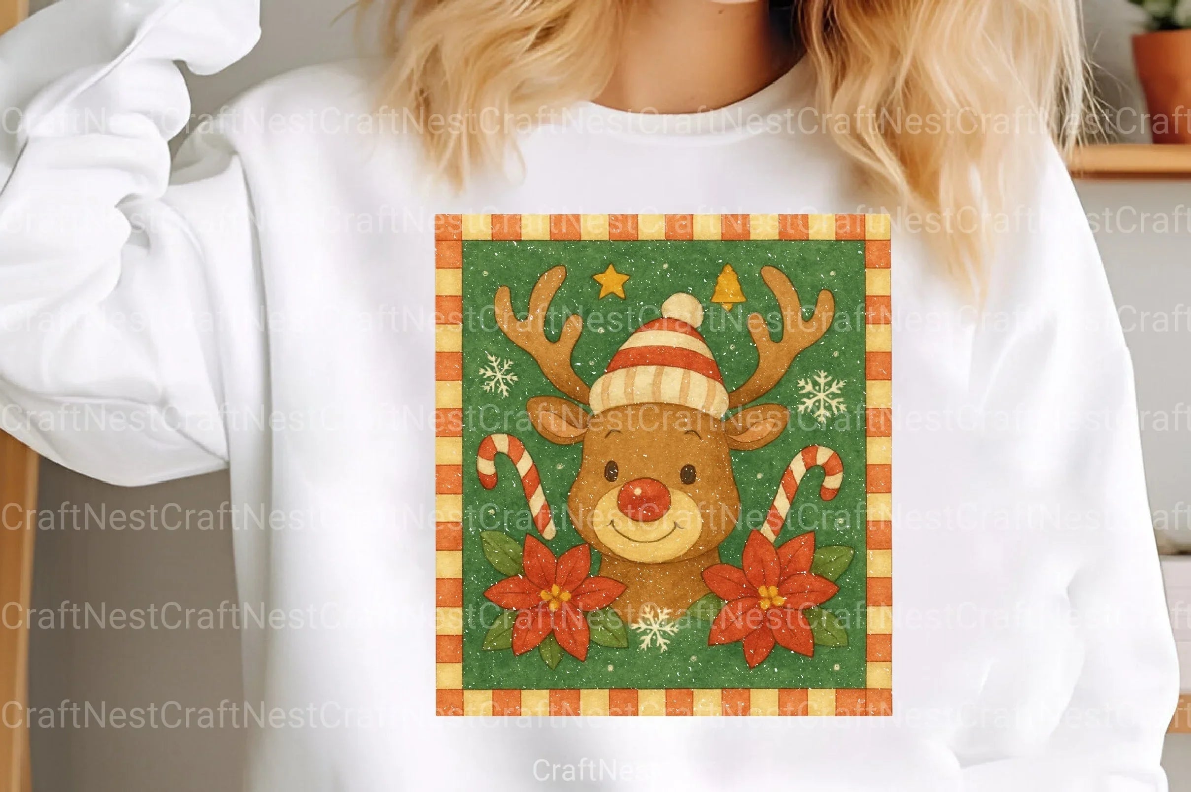 Vintage Christmas Reindeer Clipart Bundle - CraftNest - Digital Crafting and Art