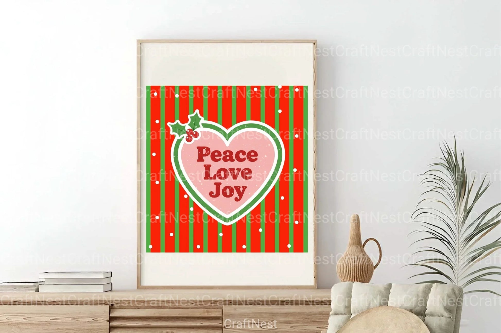 Christmas Wall Art: Peace Love Joy Clipart Bundle - CraftNest - Digital Crafting and Art