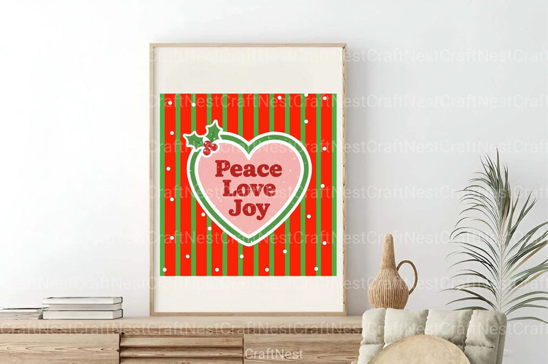 Christmas Wall Art: Peace Love Joy Clipart Bundle - CraftNest - Digital Crafting and Art