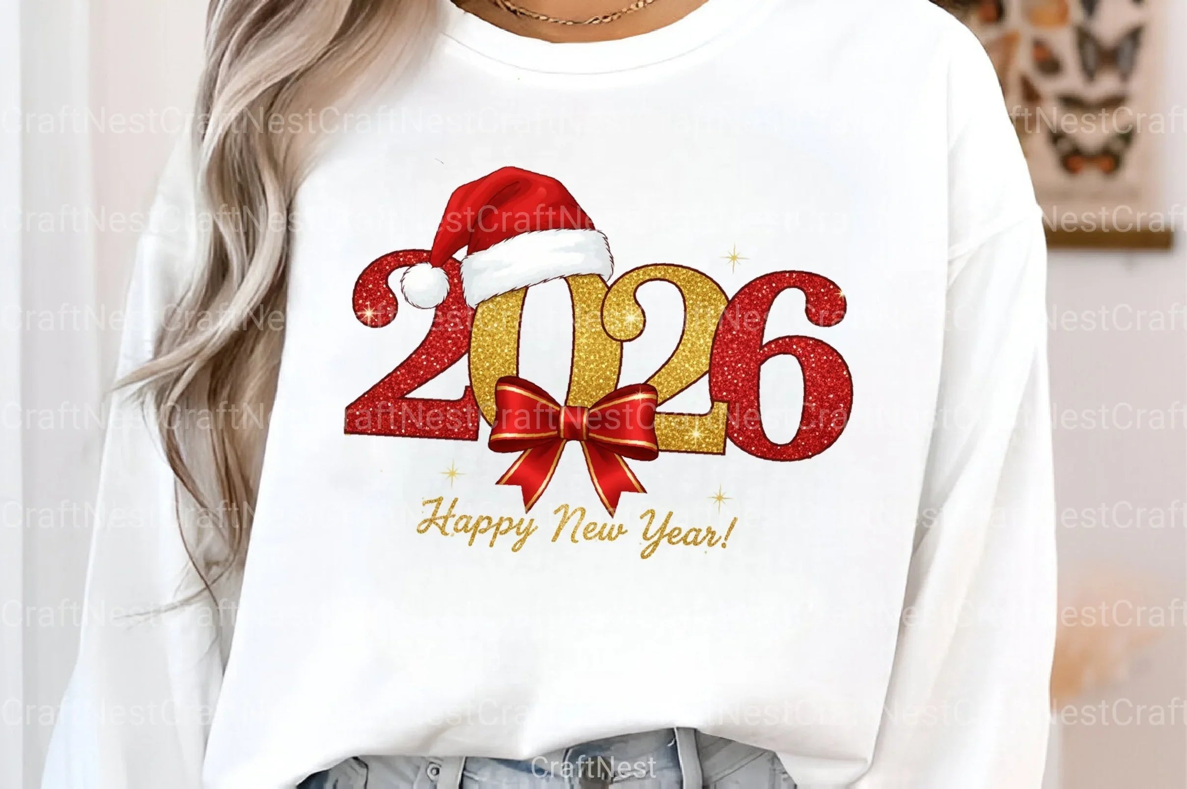 Retro Gold Glitter Happy New Year Clipart Bundle - CraftNest - Digital Crafting and Art