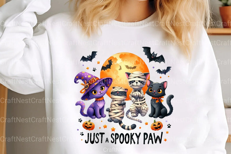 Spooky Halloween Cat Retro Shirt Design Clipart Bundle - CraftNest - Digital Crafting and Art