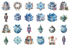 Chinoiserie Christmas Toile Grandmillennial Clipart Bundle - CraftNest - Digital Crafting and Art