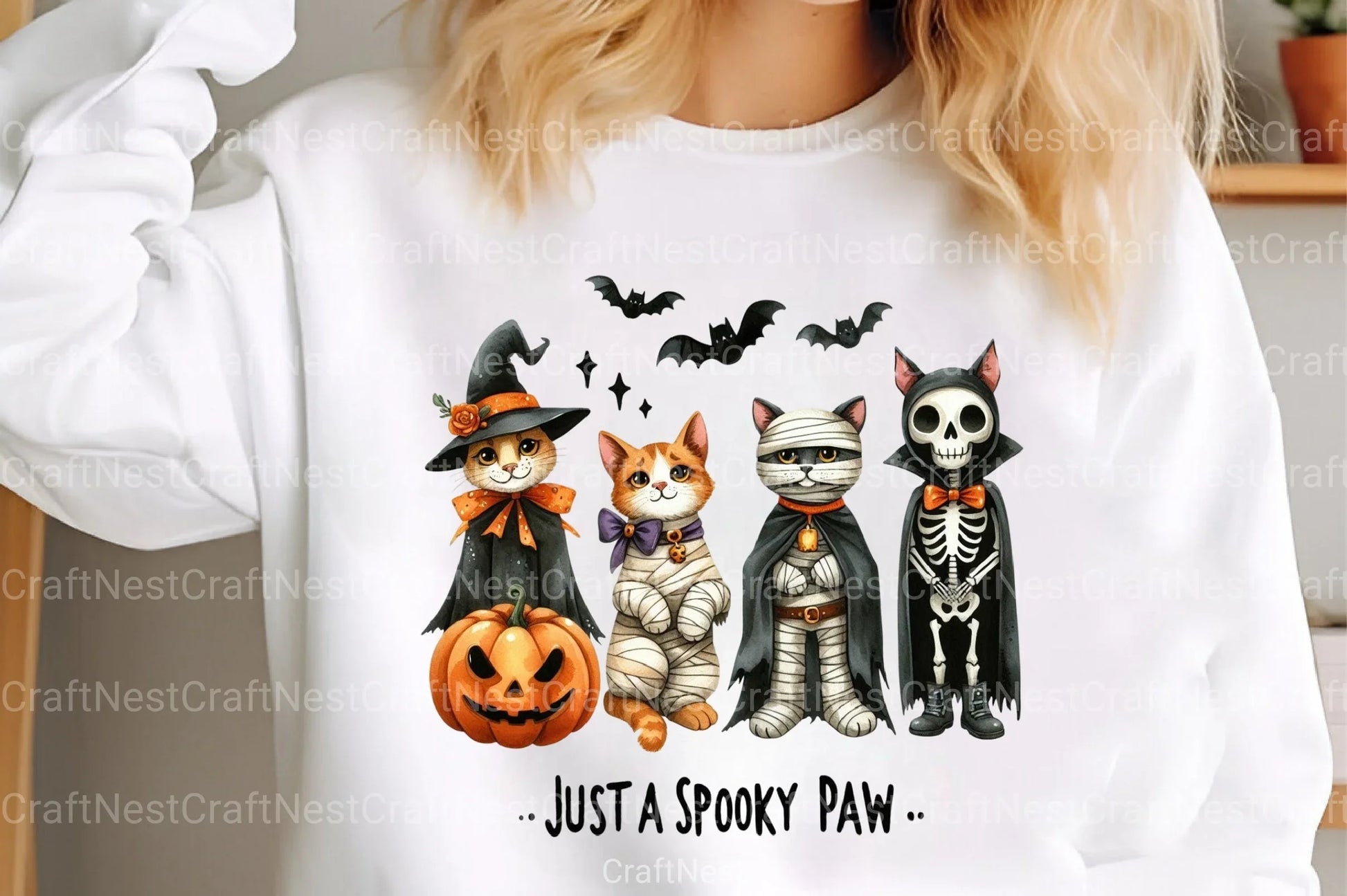 Spooky Halloween Cat Retro Shirt Design Bundle - CraftNest - Digital Crafting and Art
