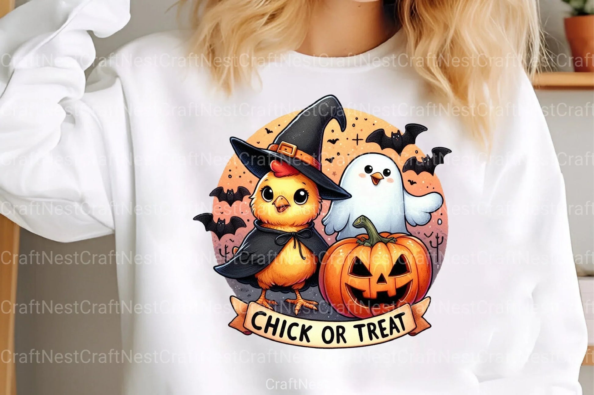 Chick or Treat: Retro Halloween Pumpkin & Funny Chicken Clipart Bundle - CraftNest - Digital Crafting and Art