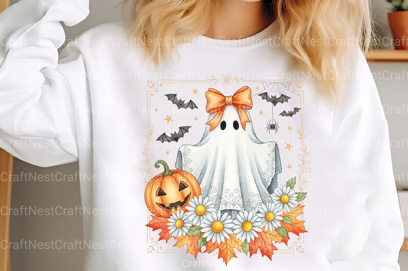 Coquette Lace Halloween Ghost Clipart Bundle - CraftNest - Digital Crafting and Art