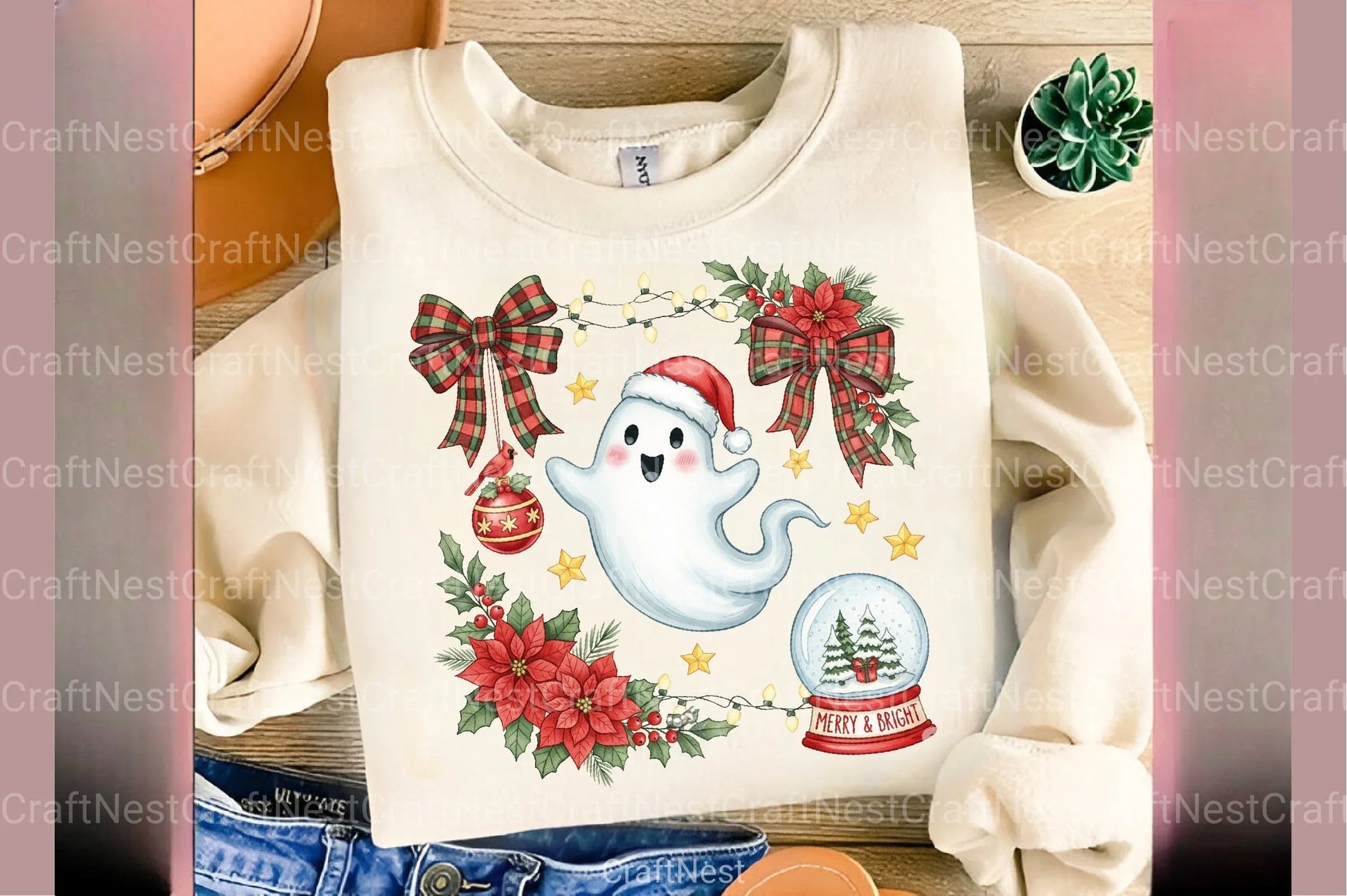 Cute Ghost Christmas Icons Clipart Bundle - CraftNest - Digital Crafting and Art