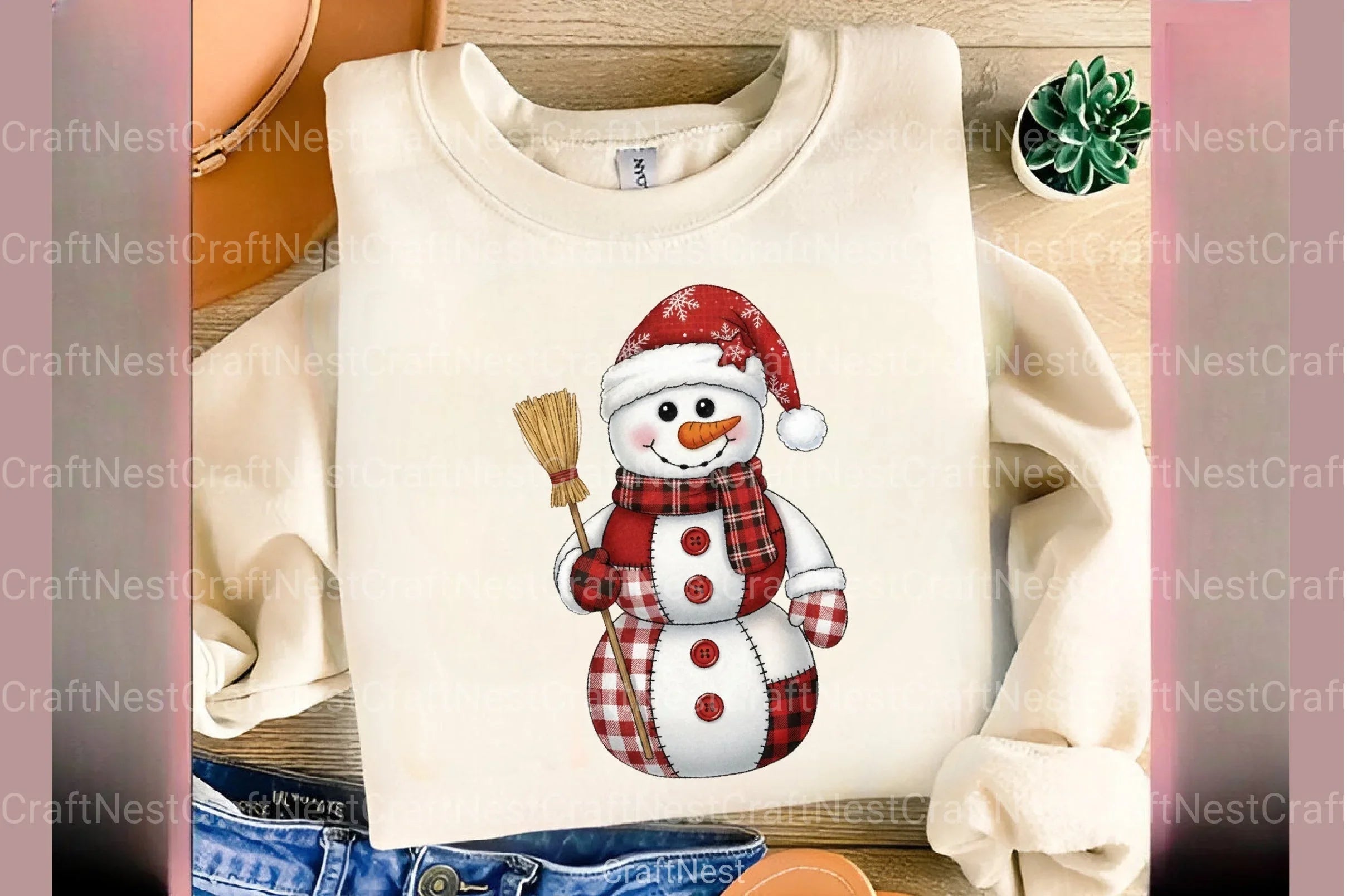 Patchwork Snowman Christmas Clipart Bundle - CraftNest - Digital Crafting and Art