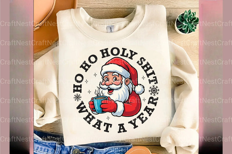 Santa Christmas Clipart Bundle: Ho Holy Shit What A Year - CraftNest - Digital Crafting and Art