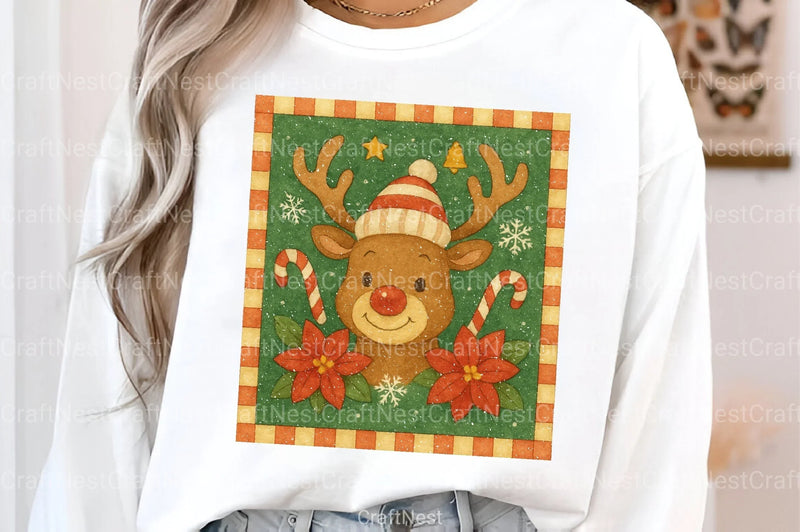 Vintage Christmas Reindeer Clipart Bundle - CraftNest - Digital Crafting and Art