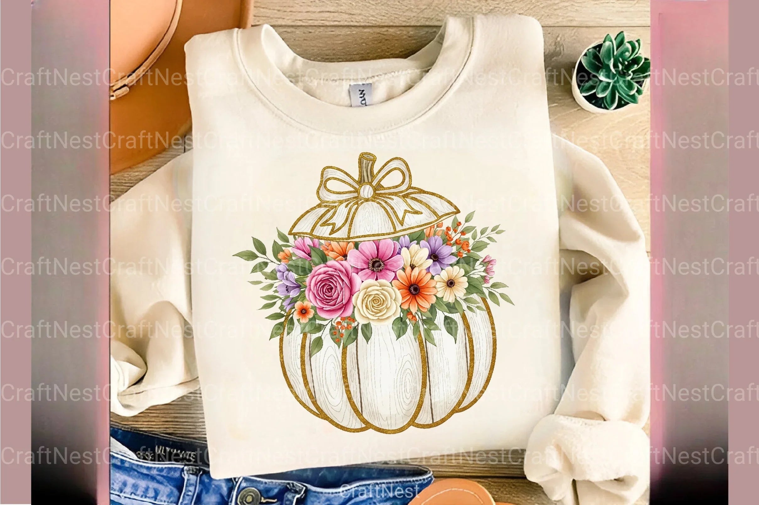 Glitter Pumpkin Flowers Autumn Clipart Bundle - CraftNest - Digital Crafting and Art