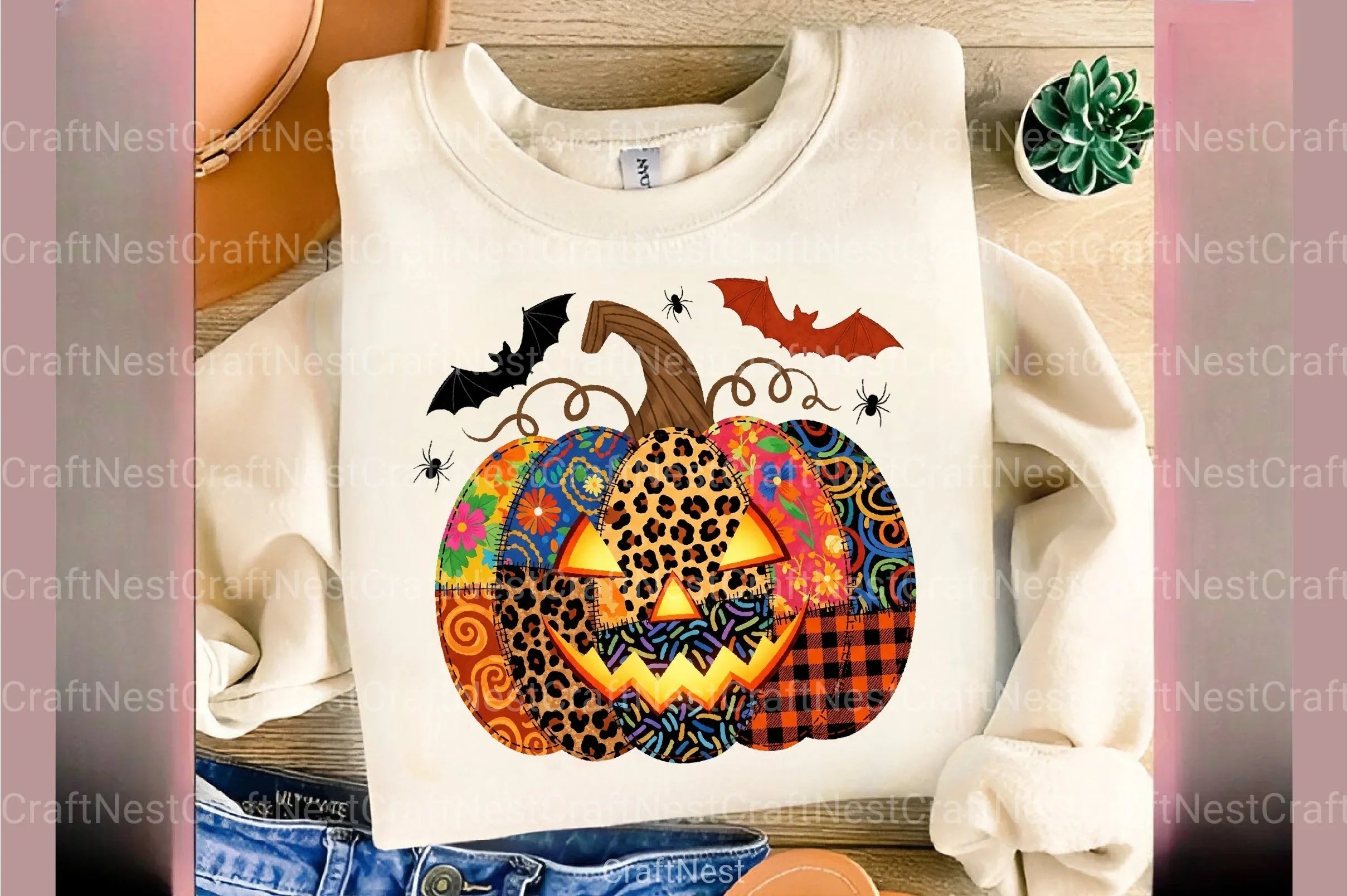 Patchwork Floral Pumpkin Halloween Clipart Bundle - CraftNest - Digital Crafting and Art