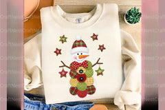 Patchwork Christmas Retro Snowman Clipart Bundle - CraftNest - Digital Crafting and Art