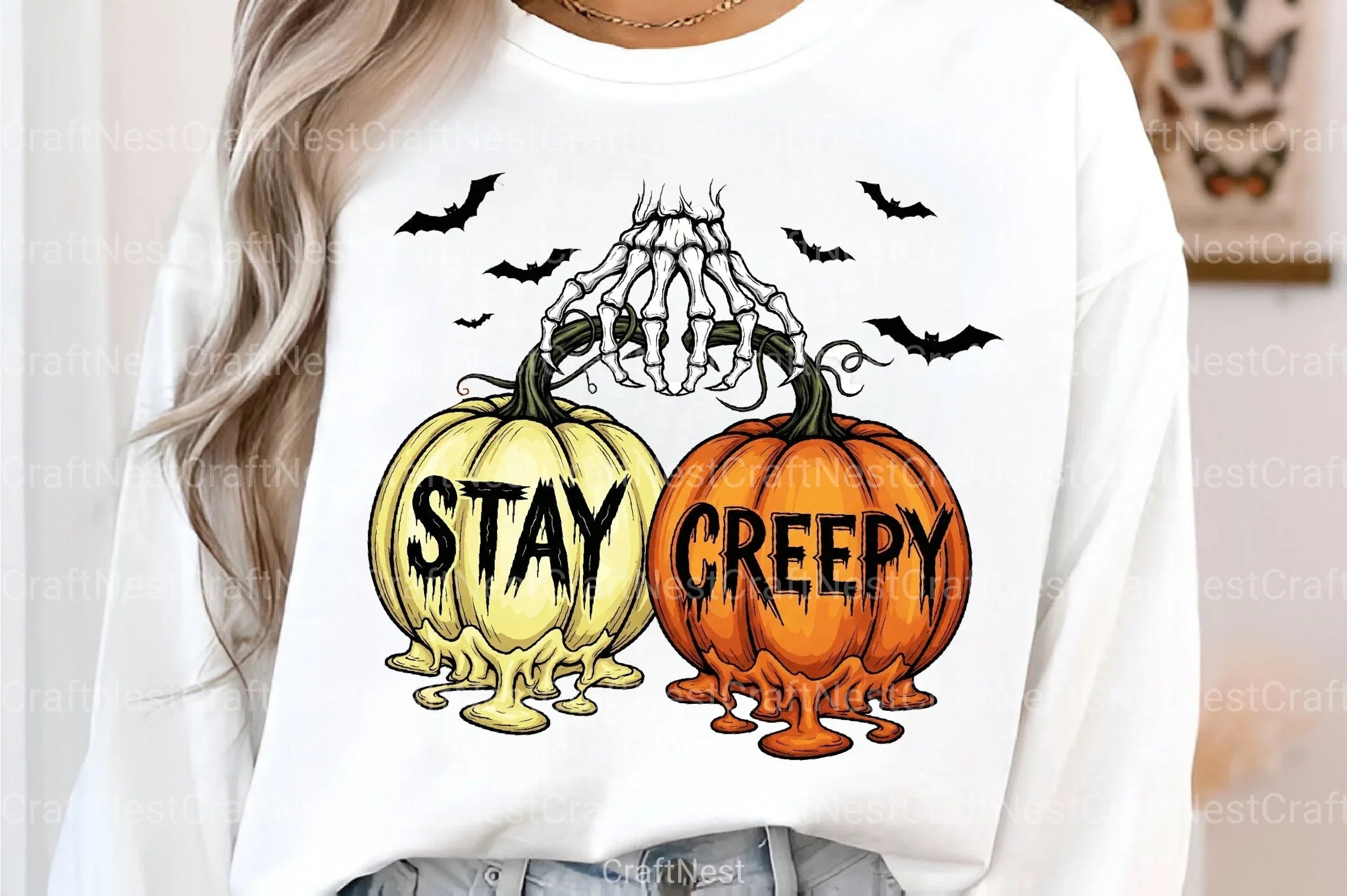 Halloween Cherry Pumpkins Stay Creepy Clipart Bundle - CraftNest - Digital Crafting and Art