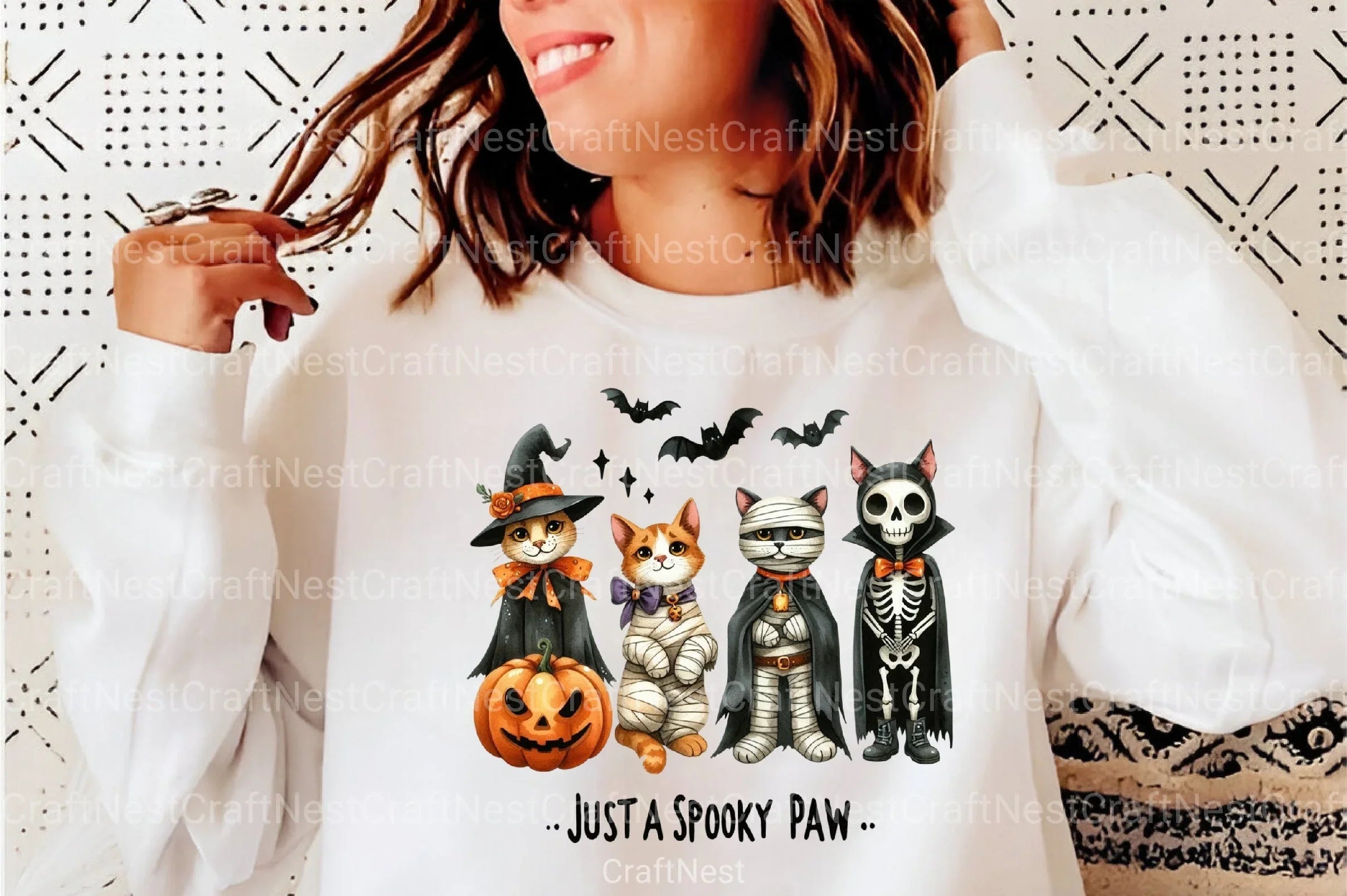 Spooky Halloween Cat Retro Shirt Design Bundle - CraftNest - Digital Crafting and Art