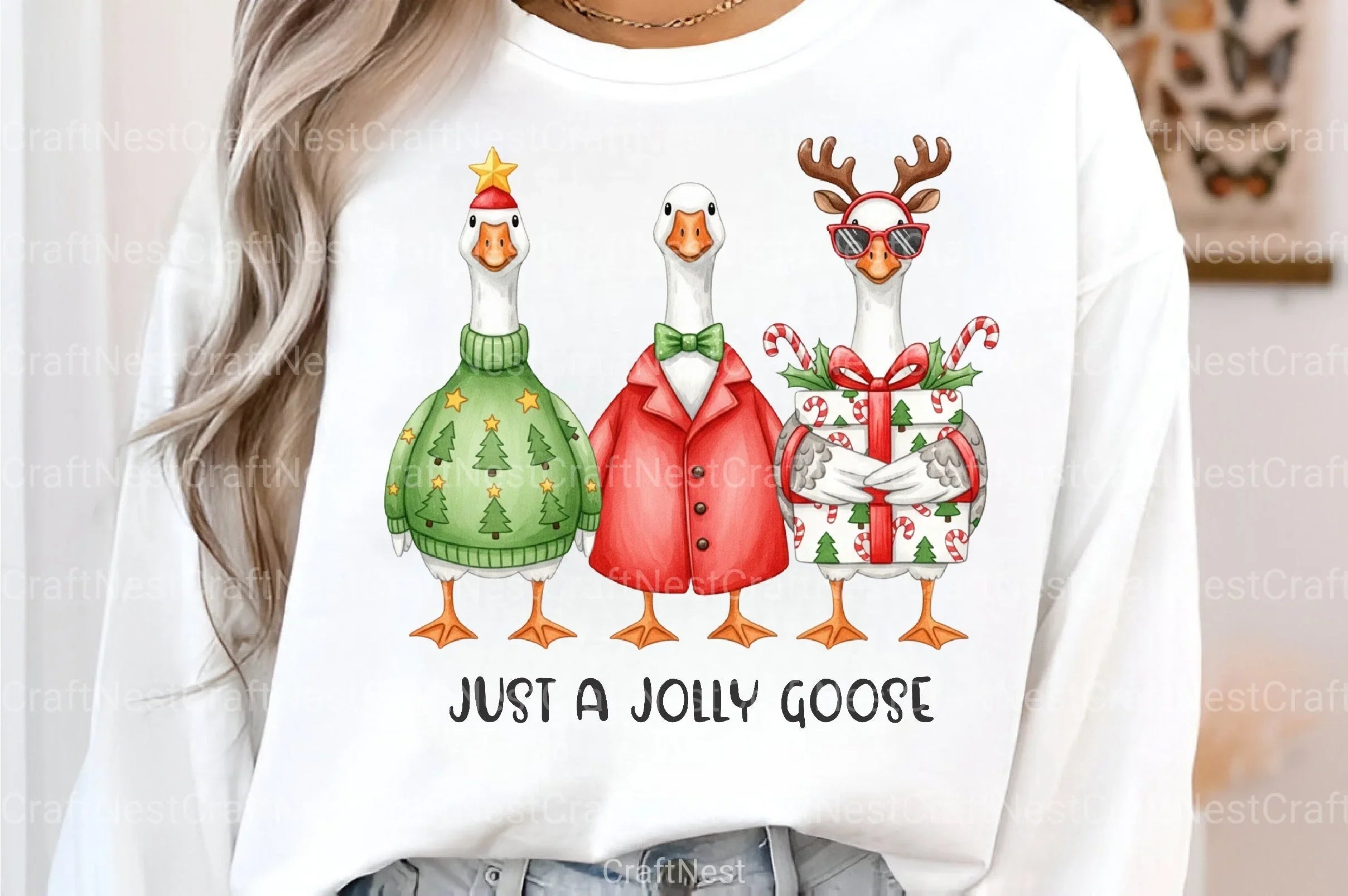 Jolly Christmas Goose Clipart Bundle 1 - CraftNest - Digital Crafting and Art