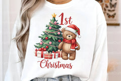 Teddy Bear Baby's First Christmas Clipart Bundle - CraftNest - Digital Crafting and Art