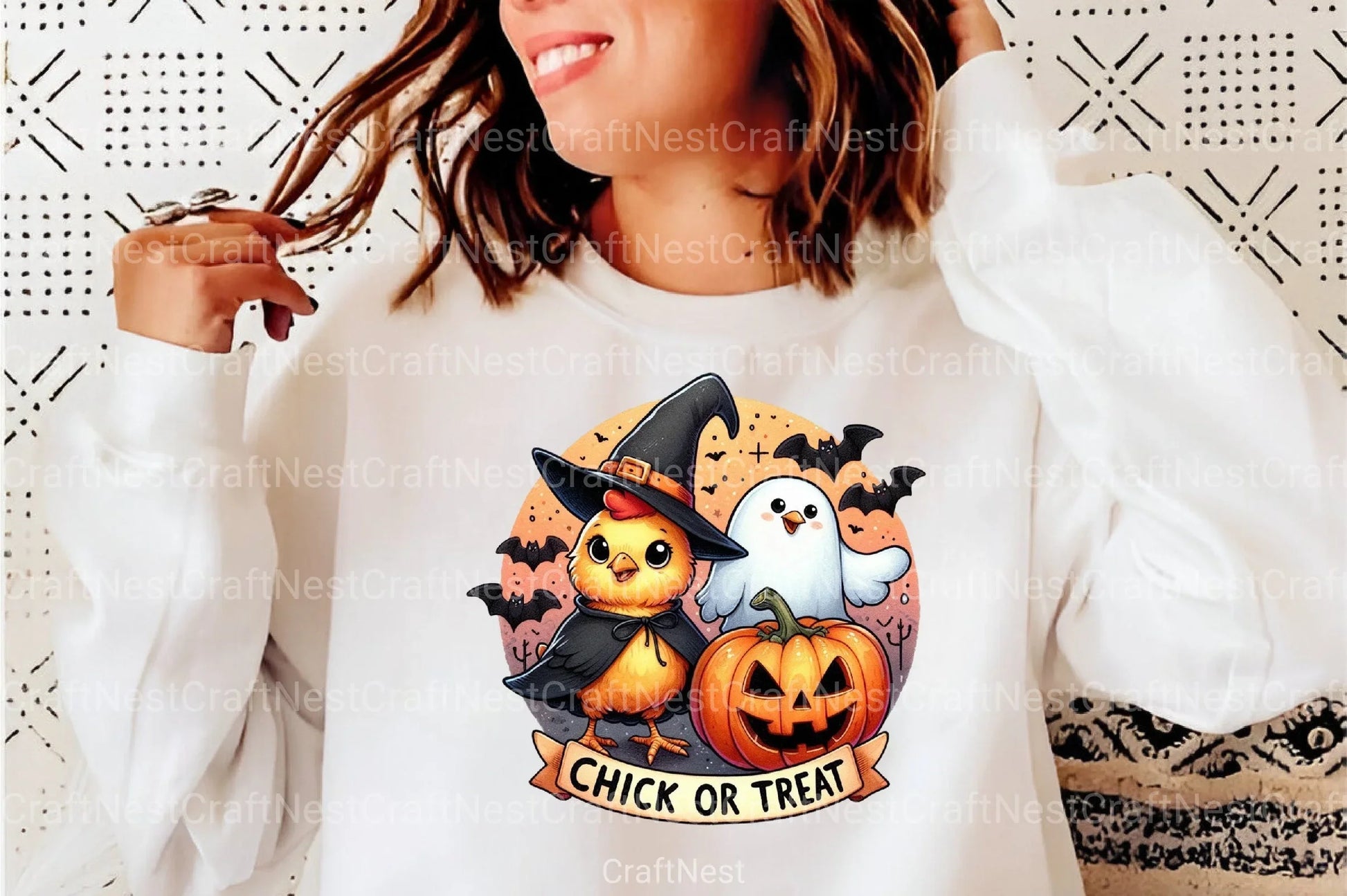 Chick or Treat: Retro Halloween Pumpkin & Funny Chicken Clipart Bundle - CraftNest - Digital Crafting and Art