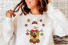 Patchwork Christmas Retro Snowman Clipart Bundle - CraftNest - Digital Crafting and Art