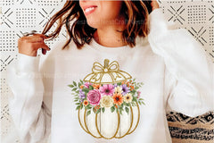 Glitter Pumpkin Flowers Autumn Clipart Bundle - CraftNest - Digital Crafting and Art