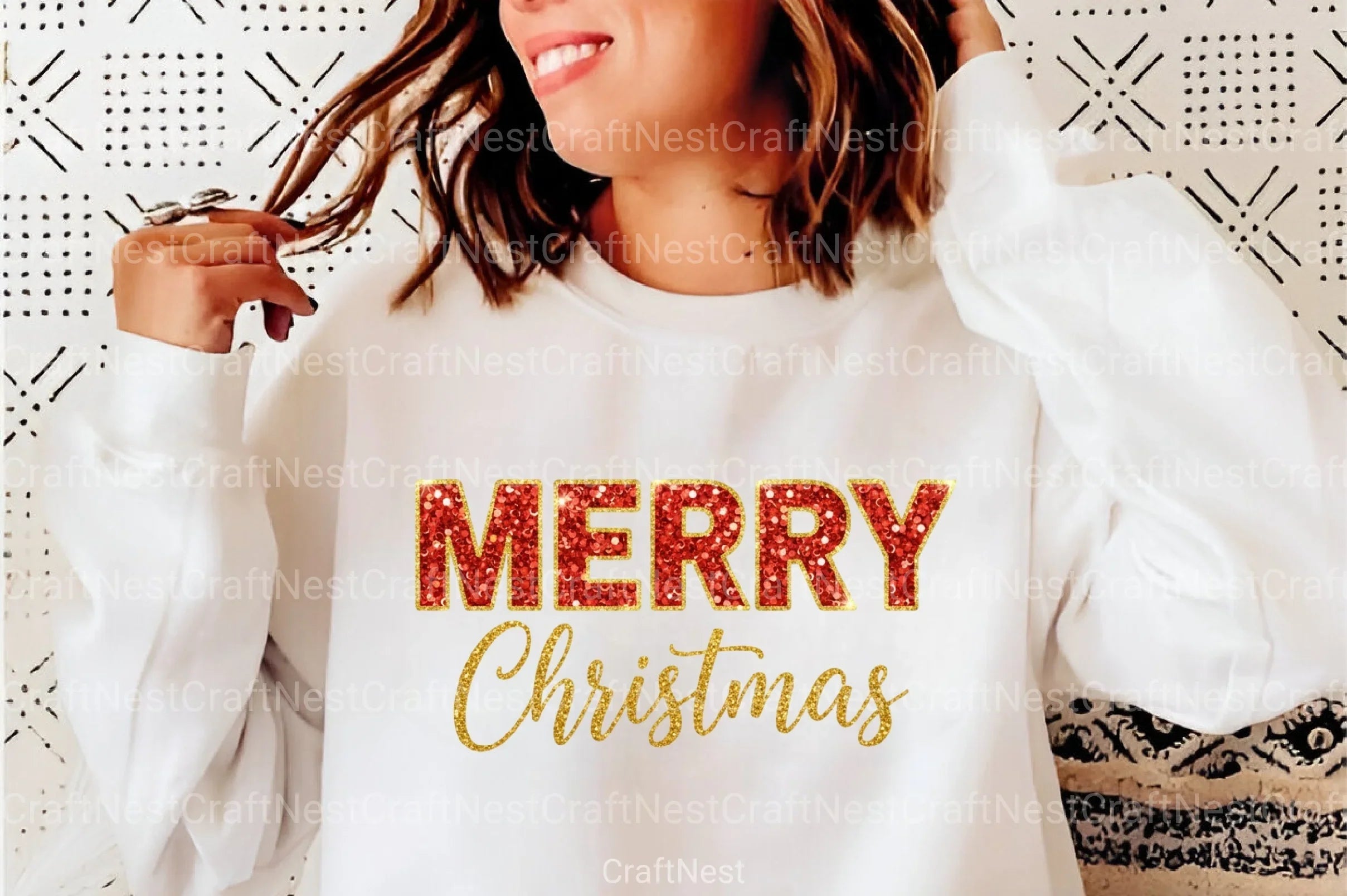 Glitter Sequins Merry Christmas Clipart Bundle - CraftNest - Digital Crafting and Art