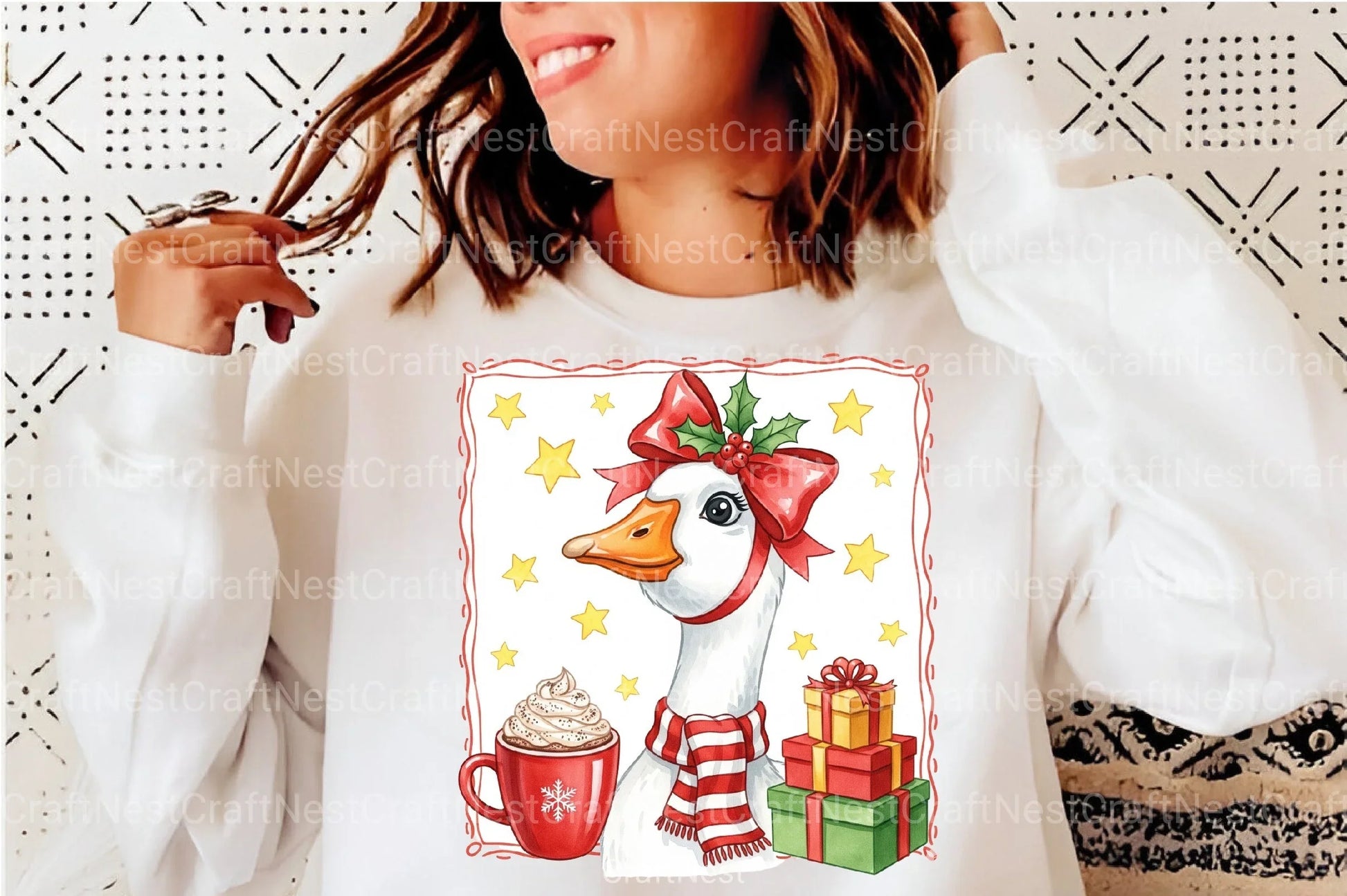 Christmas Goose Clipart Bundle: Gifts & Cocoa - CraftNest - Digital Crafting and Art