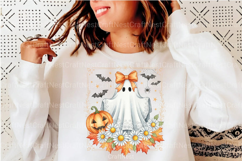 Coquette Lace Halloween Ghost Clipart Bundle - CraftNest - Digital Crafting and Art