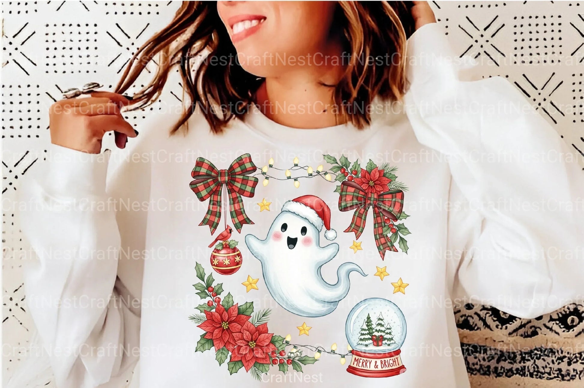 Cute Ghost Christmas Icons Clipart Bundle - CraftNest - Digital Crafting and Art