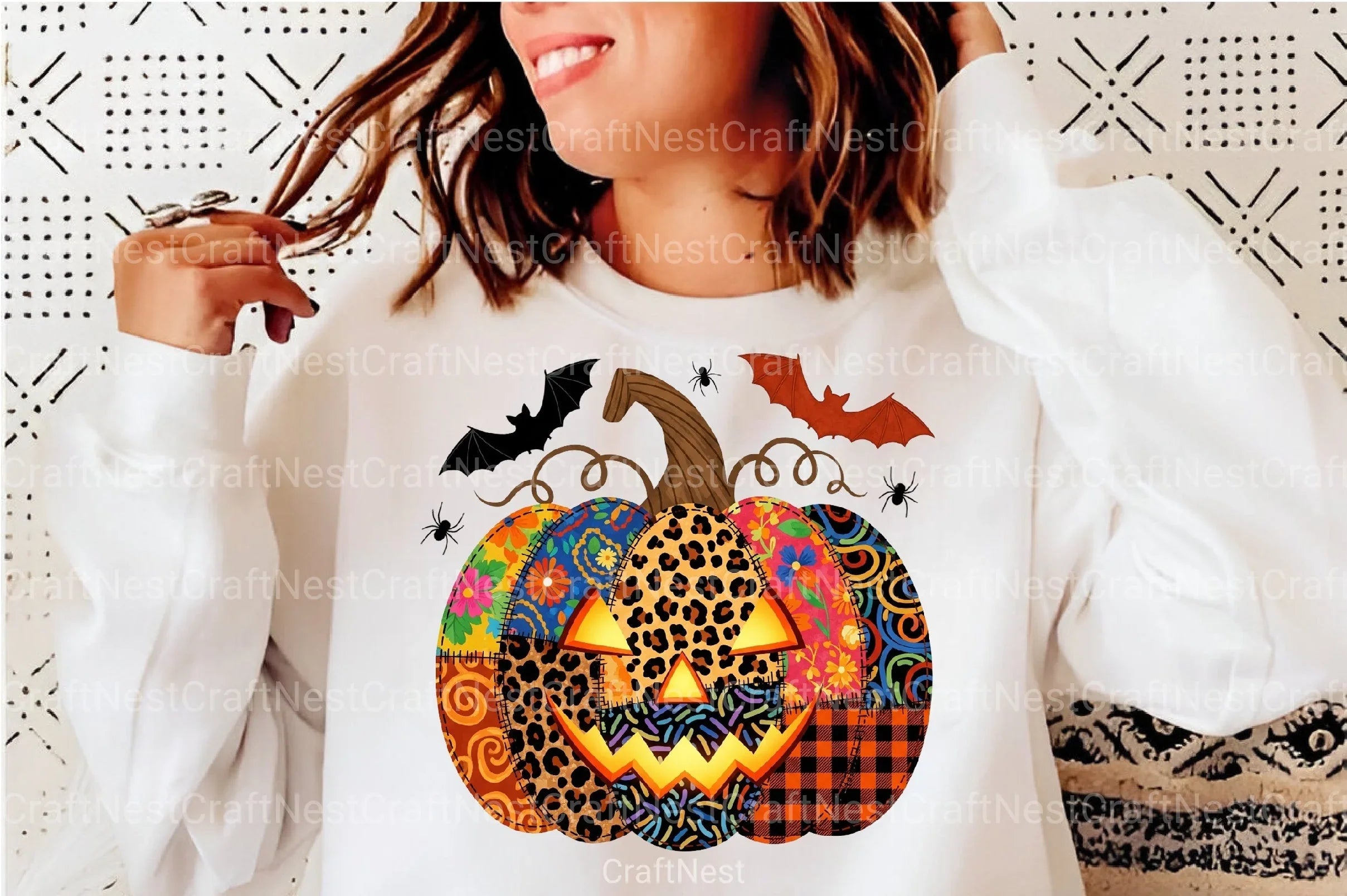 Patchwork Floral Pumpkin Halloween Clipart Bundle - CraftNest - Digital Crafting and Art