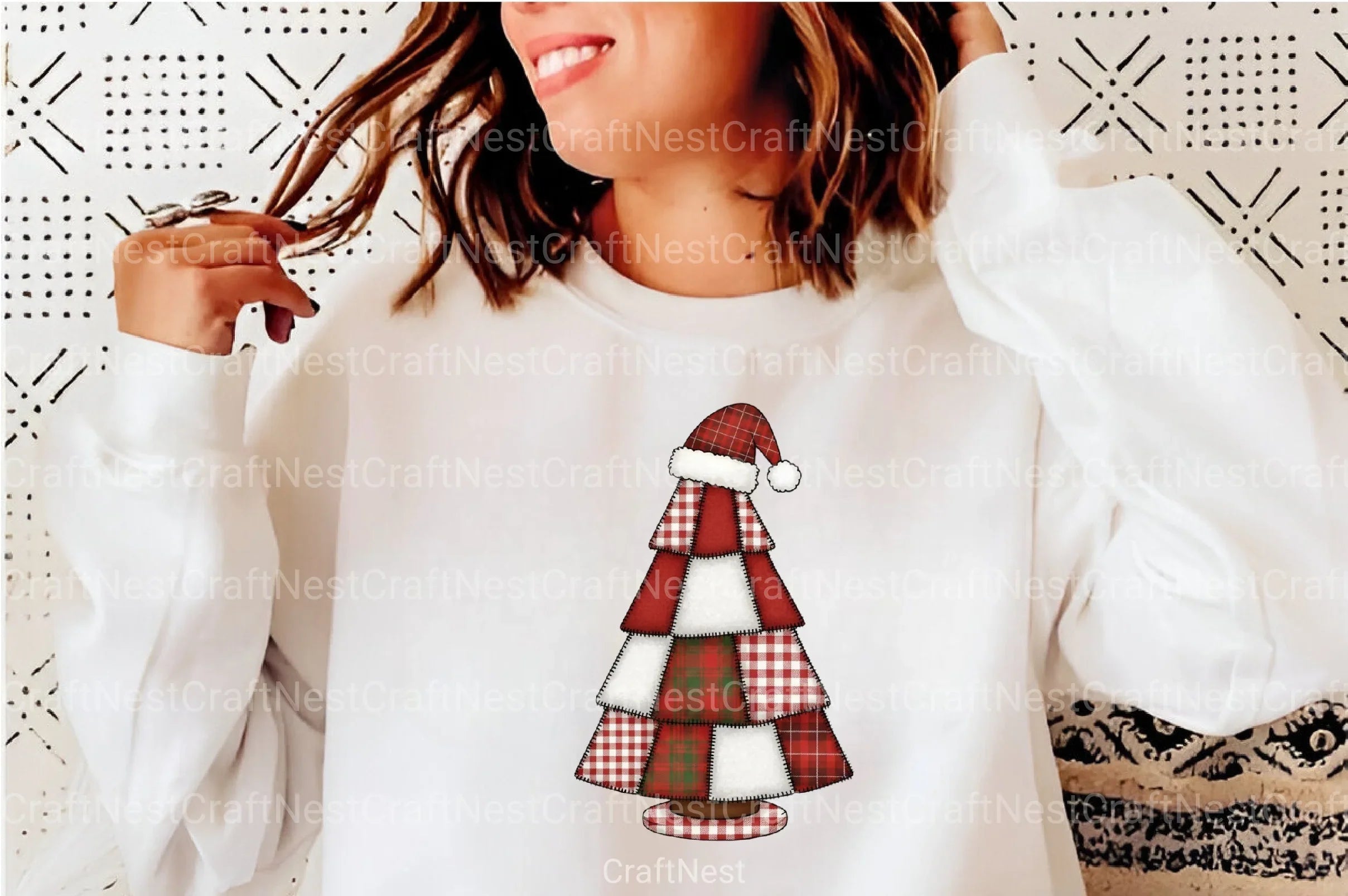 Patchwork Christmas Tree Embroidery Clipart Bundle - CraftNest - Digital Crafting and Art