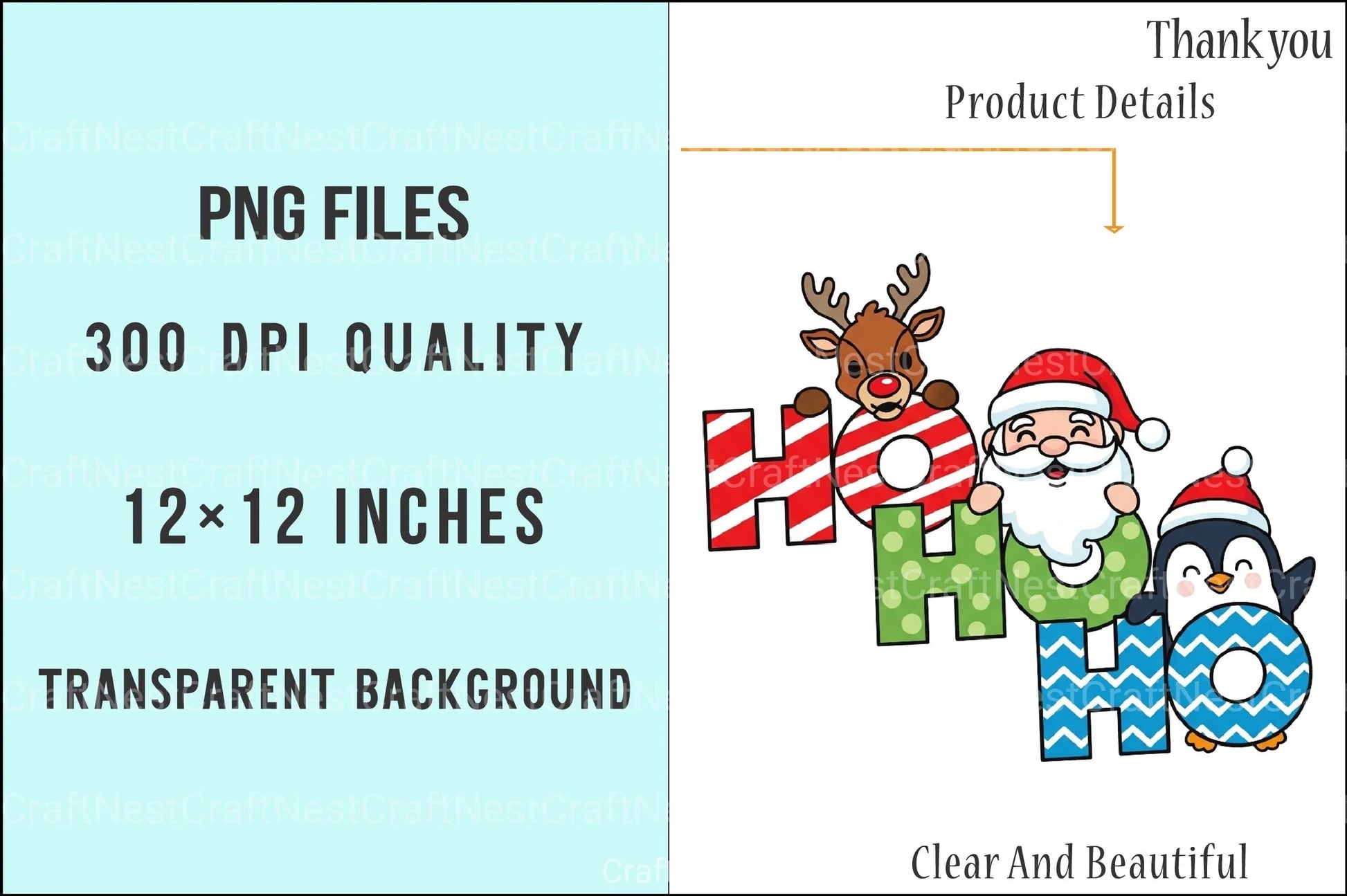 Santa Ho Ho Ho PNG Clipart Bundle - CraftNest - Digital Crafting and Art