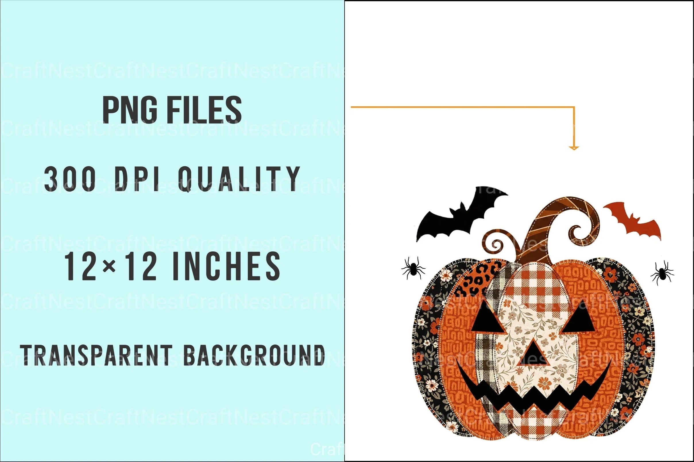 Patchwork Pumpkin Halloween Clipart Bundle - CraftNest - Digital Crafting and Art