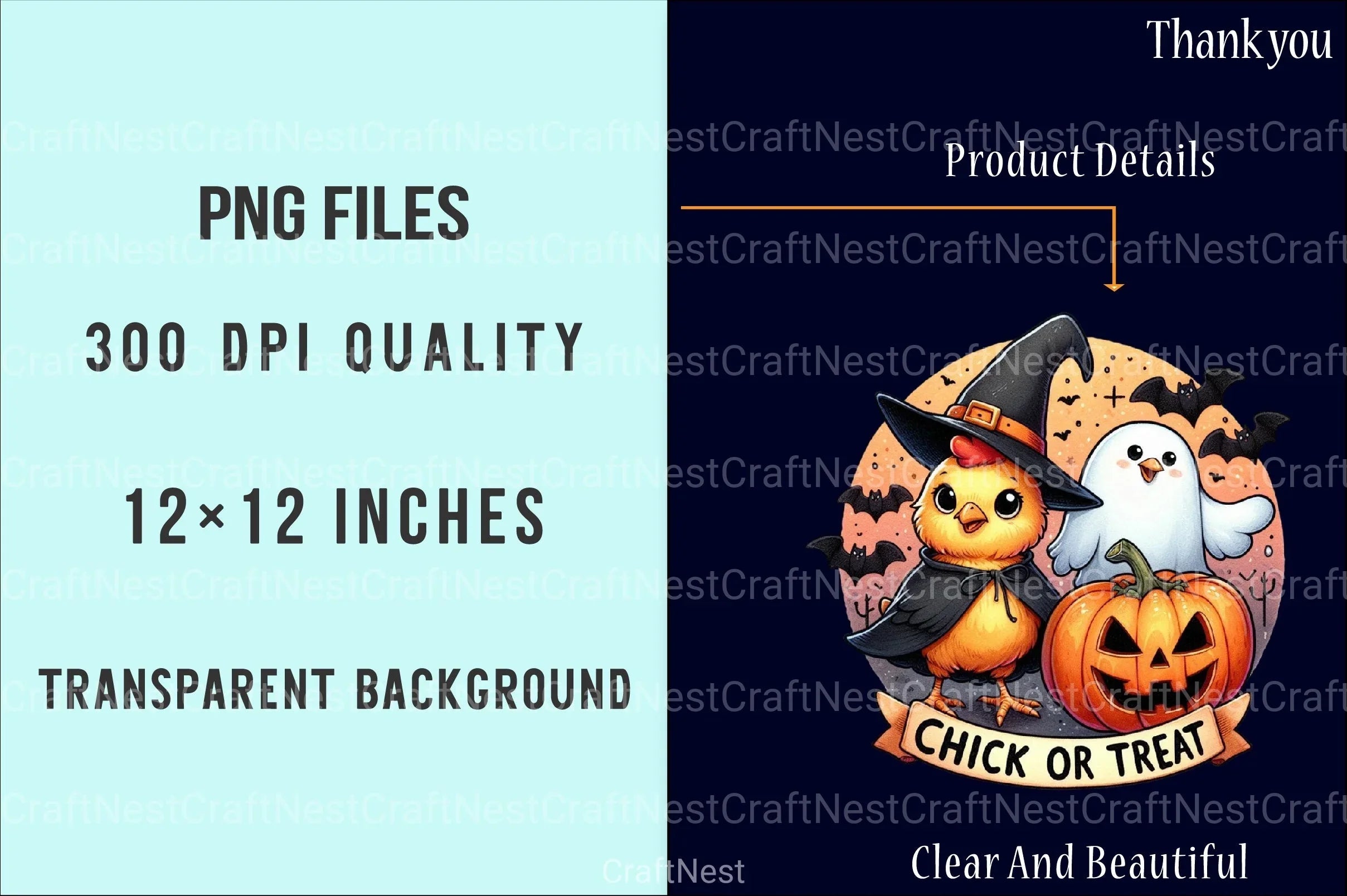 Chick or Treat: Retro Halloween Pumpkin & Funny Chicken Clipart Bundle - CraftNest - Digital Crafting and Art