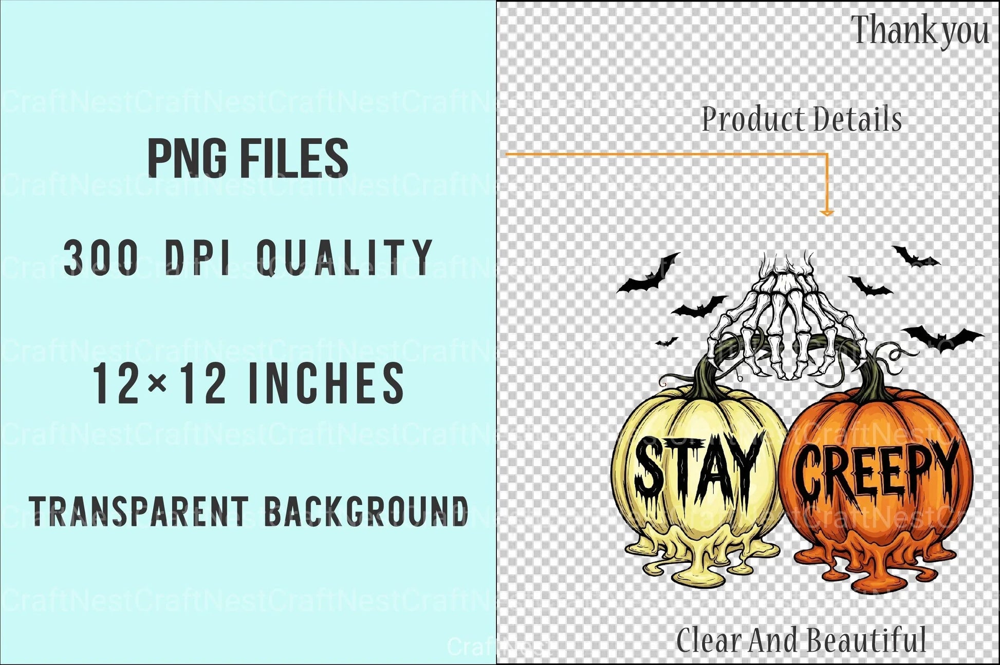 Halloween Cherry Pumpkins Stay Creepy Clipart Bundle - CraftNest - Digital Crafting and Art