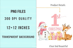 Pink Snowman Baby's First Christmas Clipart Bundle - CraftNest - Digital Crafting and Art