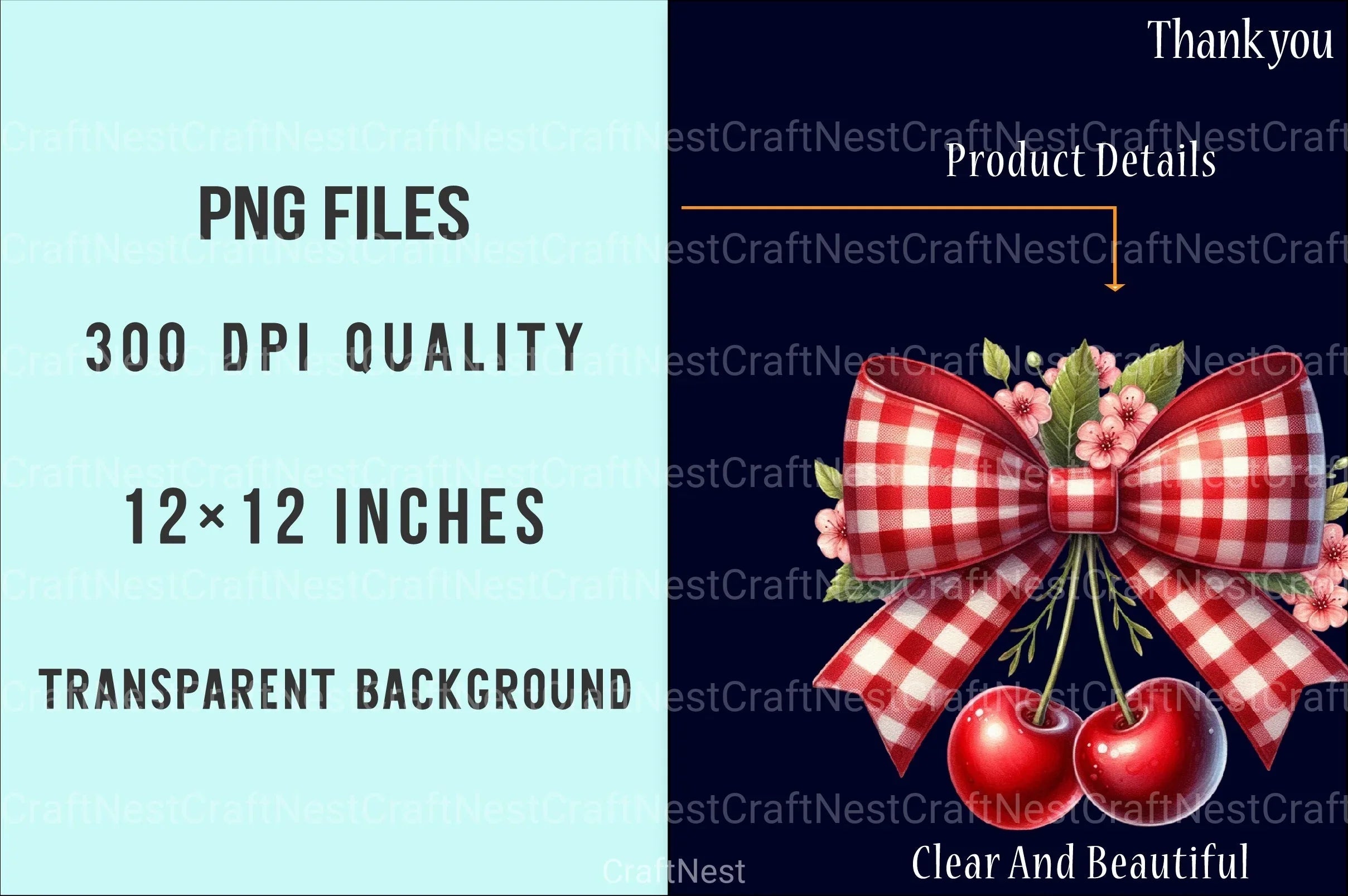 Red Bow Cherry Clipart Bundle - CraftNest - Digital Crafting and Art