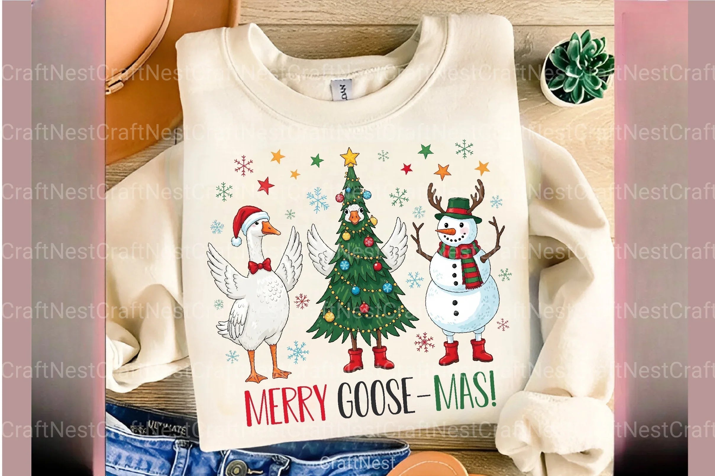 Funny Merry Christmas Goose Clipart Bundle 2 - CraftNest - Digital Crafting and Art