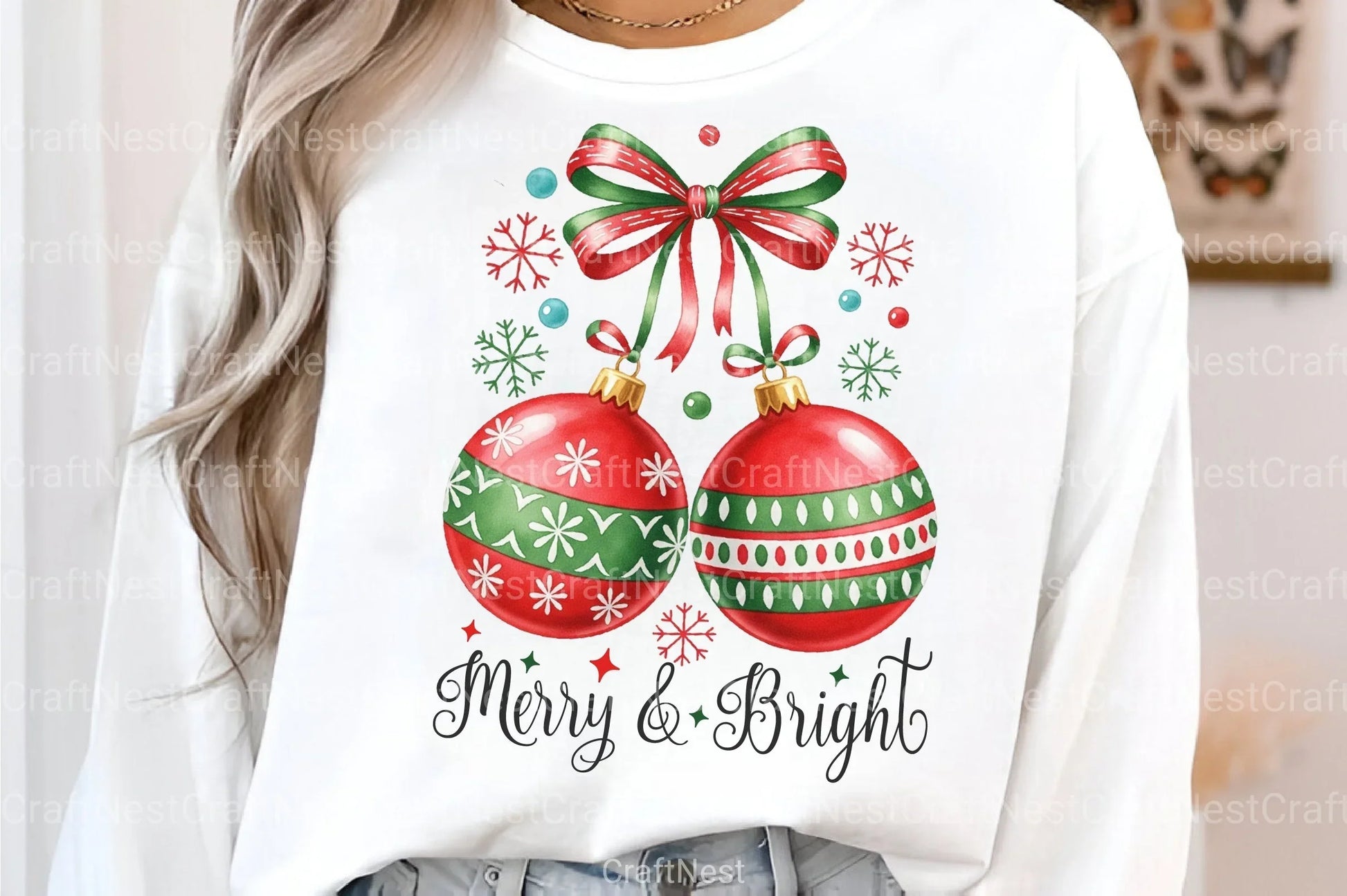 Merry & Bright Christmas Bow Cherries Clipart Bundle - CraftNest - Digital Crafting and Art