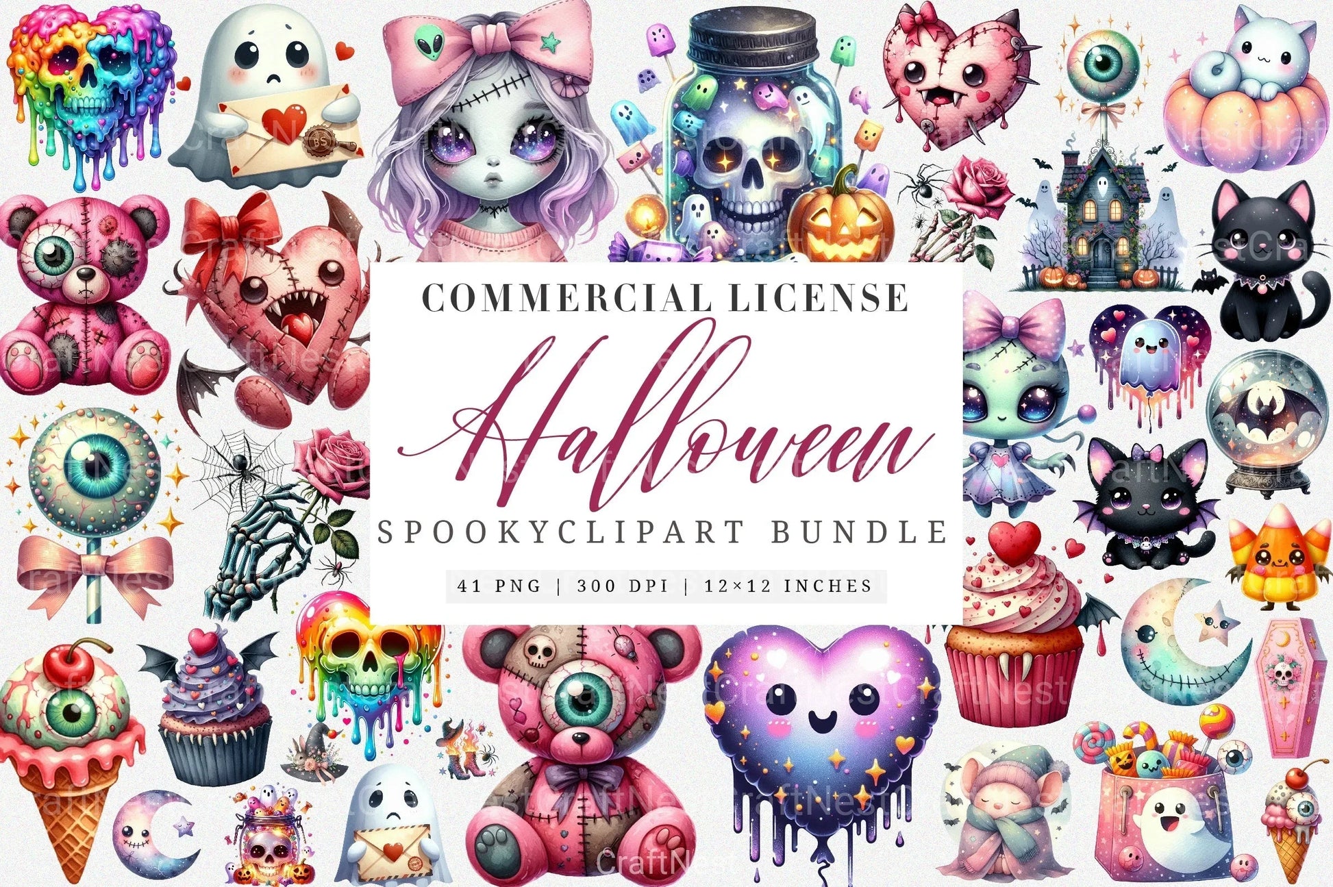 Spooky Cute Clipart Bundle 1 - CraftNest - Digital Crafting and Art