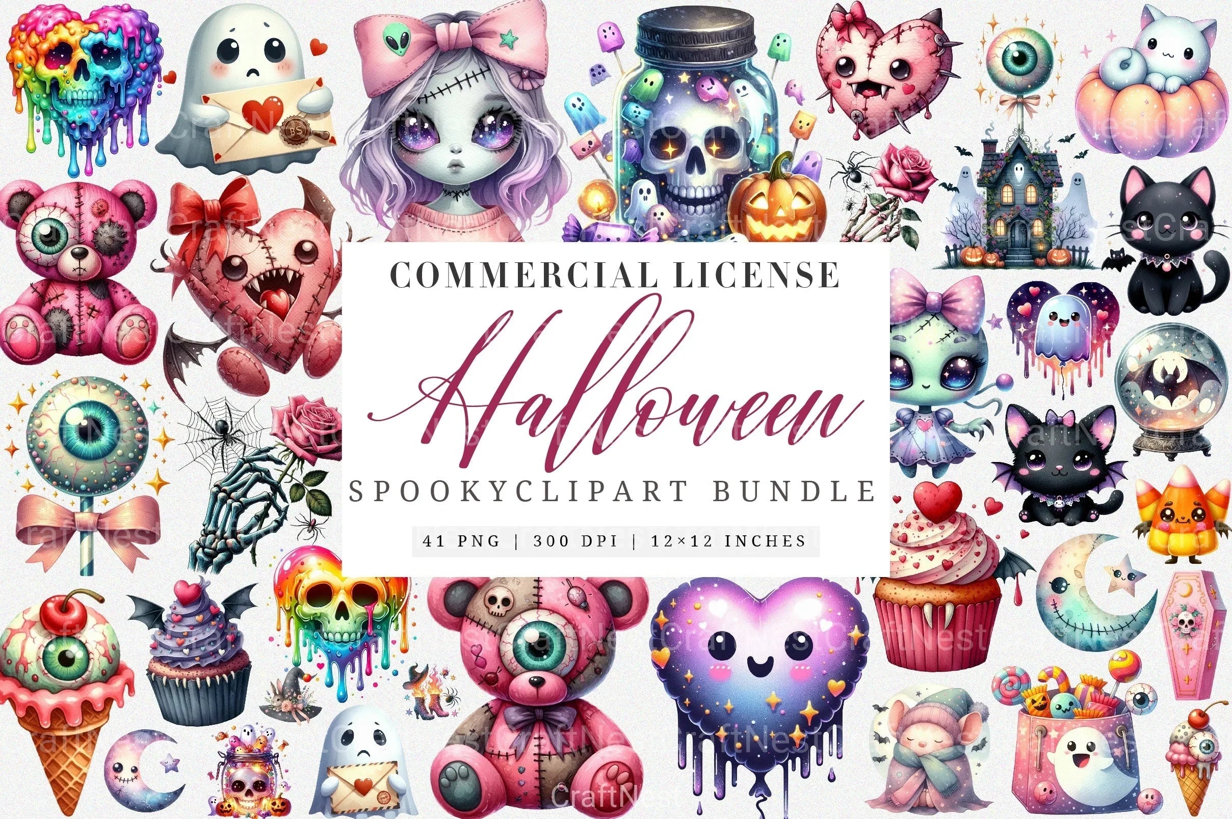 Spooky Cute Clipart Bundle 1 - CraftNest - Digital Crafting and Art