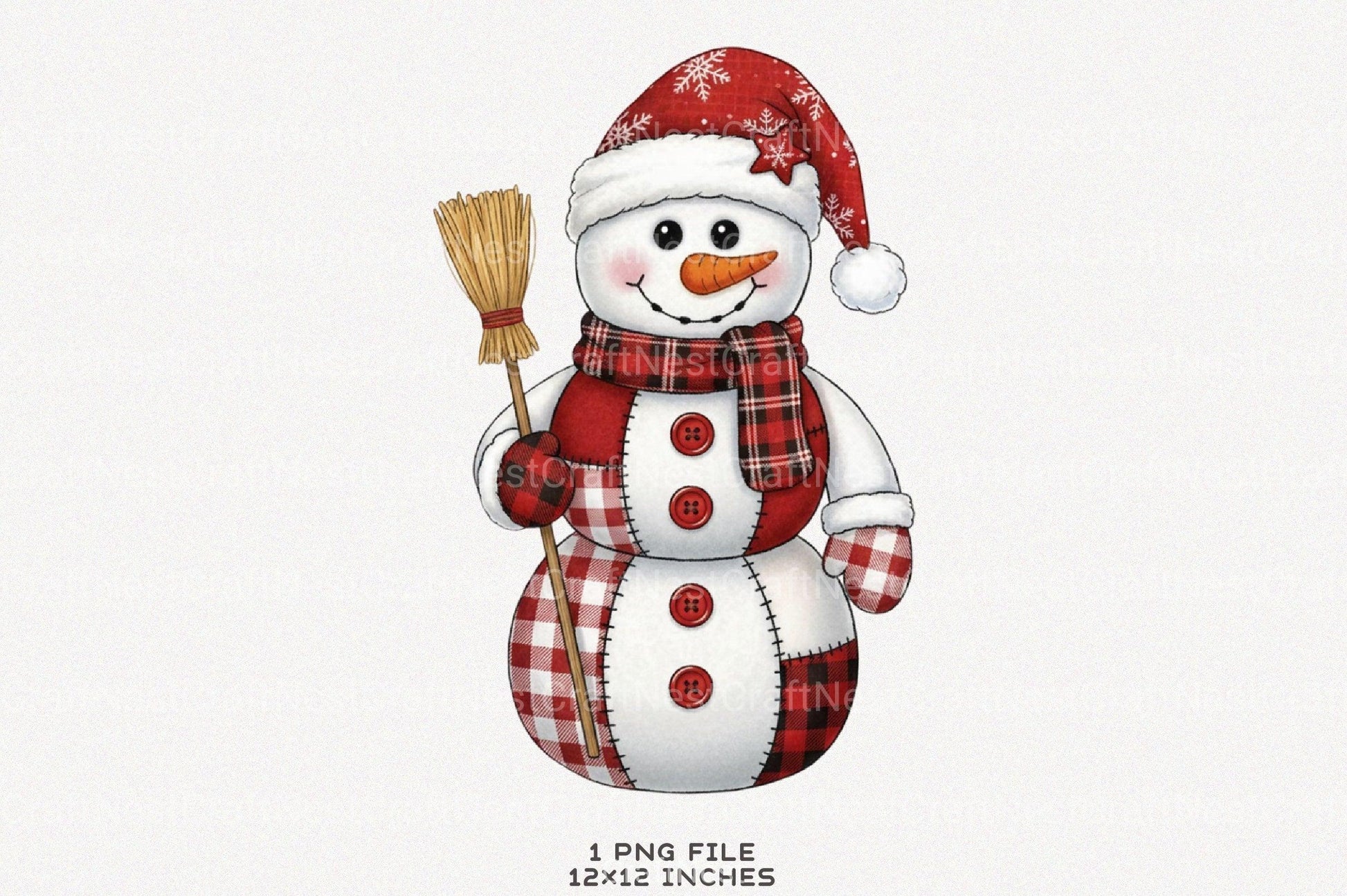 Patchwork Snowman Christmas Clipart Bundle - CraftNest - Digital Crafting and Art