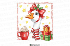 Christmas Goose Clipart Bundle: Gifts & Cocoa - CraftNest - Digital Crafting and Art