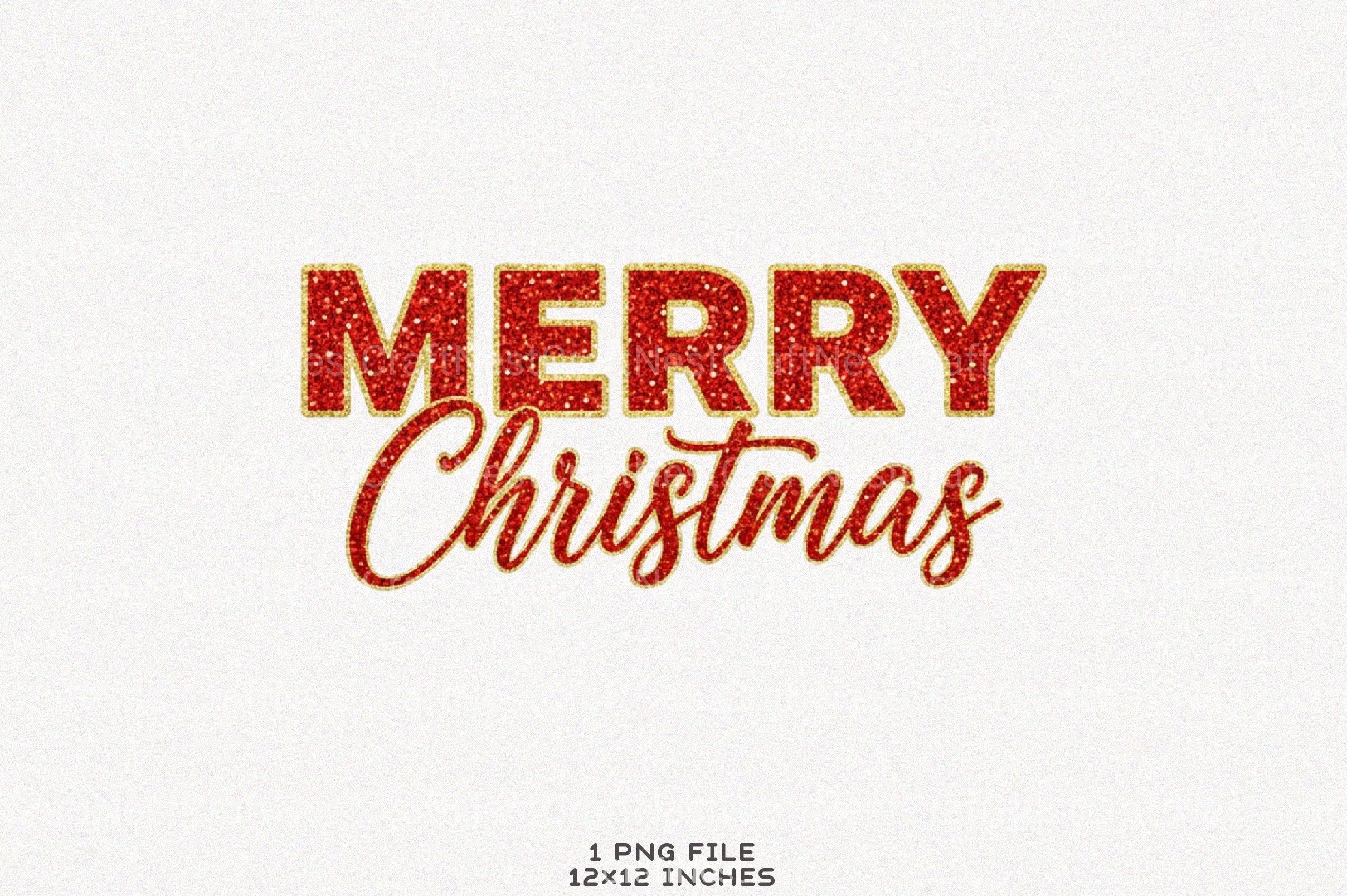 Glitter Merry Christmas Clipart Bundle - CraftNest - Digital Crafting and Art