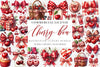 Red Bow Cherry Clipart Bundle